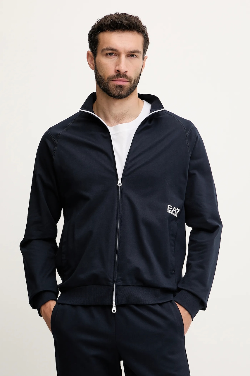 Хлопковый спортивный костюм EA7 Emporio Armani цвет синий AF12681.7M000206 Хлопковый спортивный костюм EA7 Emporio Armani цвет синий AF12681.7M000206