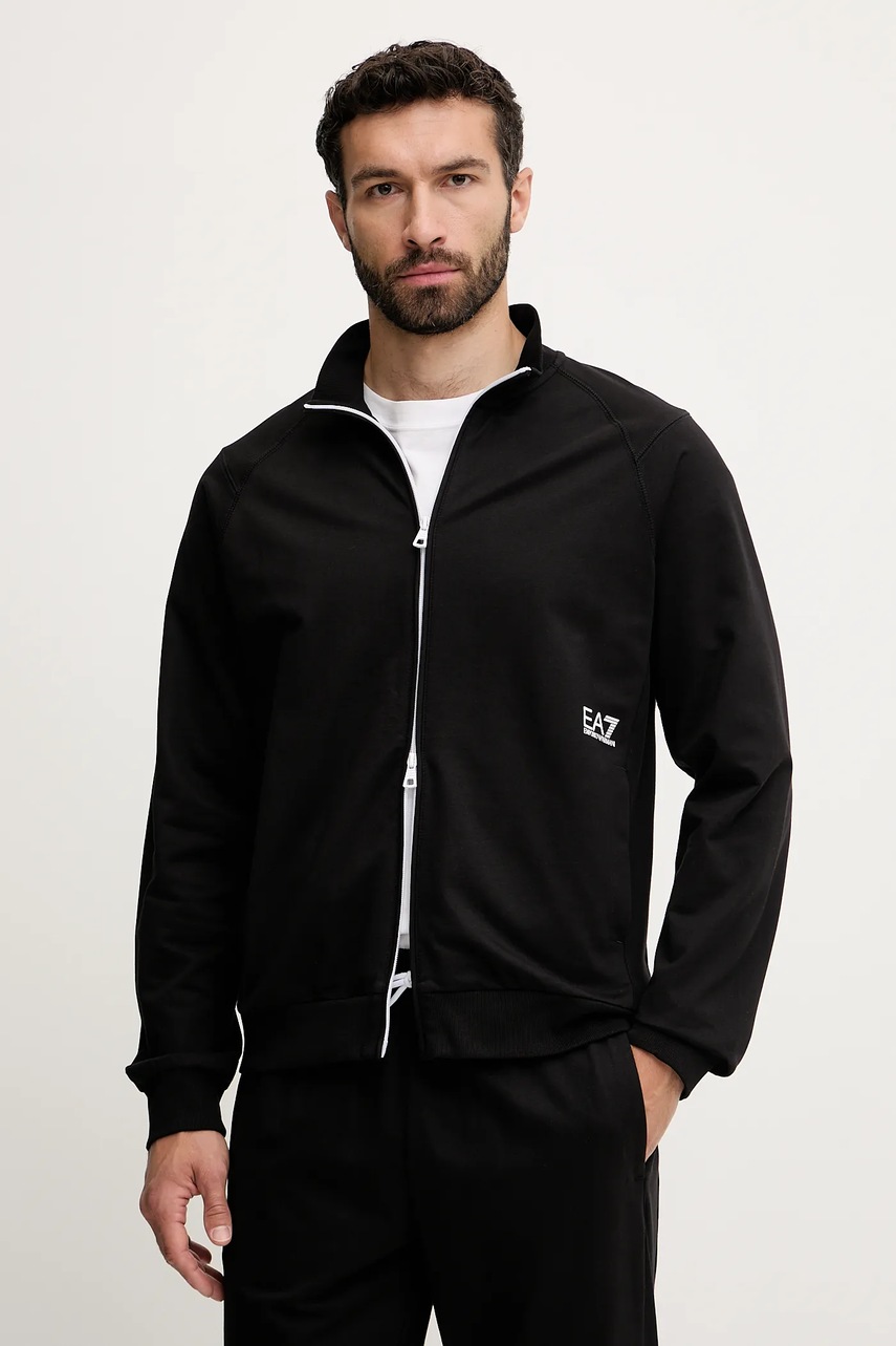 Хлопковый спортивный костюм EA7 Emporio Armani цвет чёрный AF12681.7M000206
