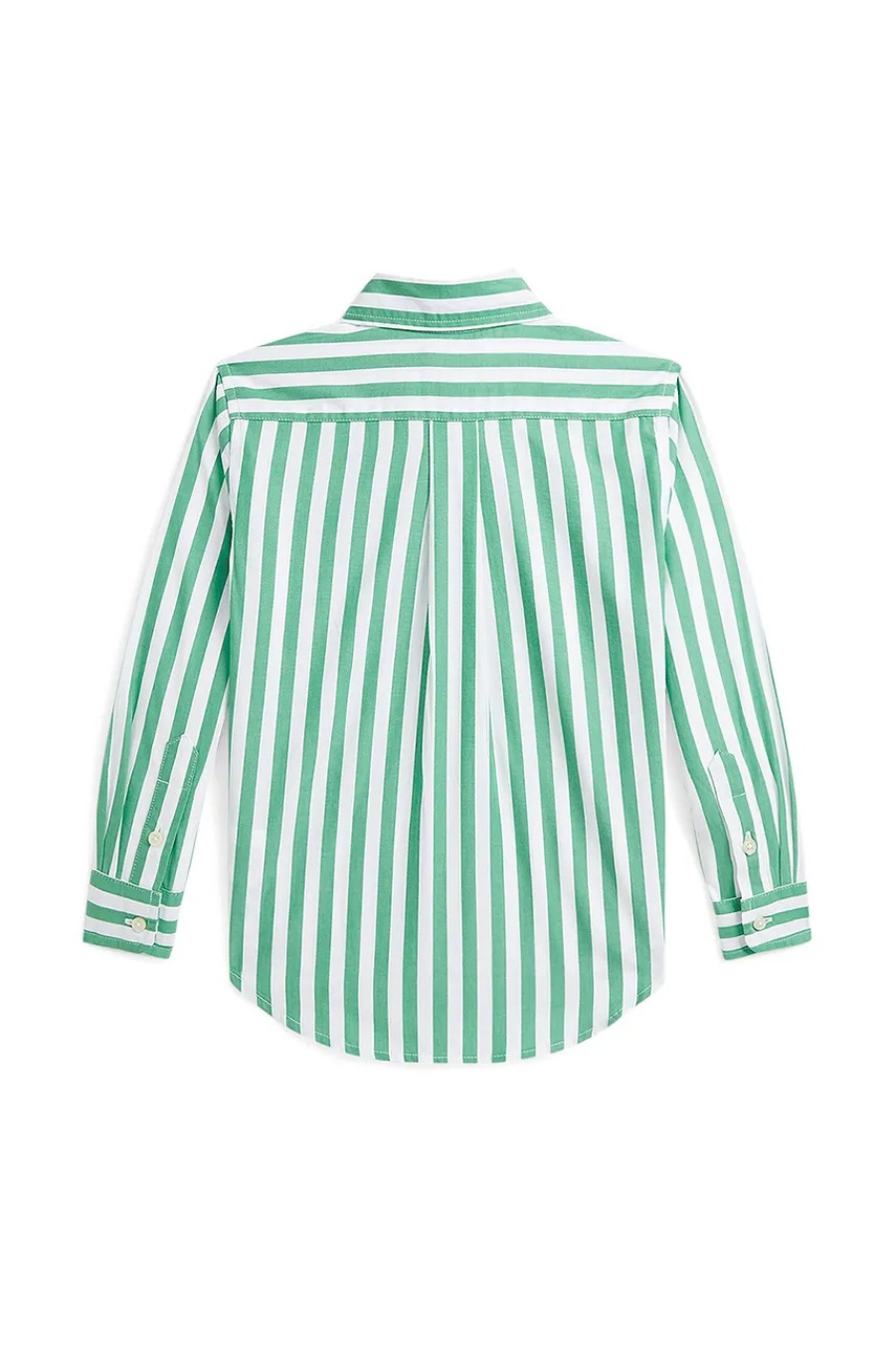 Детская хлопковая рубашка Polo Ralph Lauren цвет зелёный 322918249017