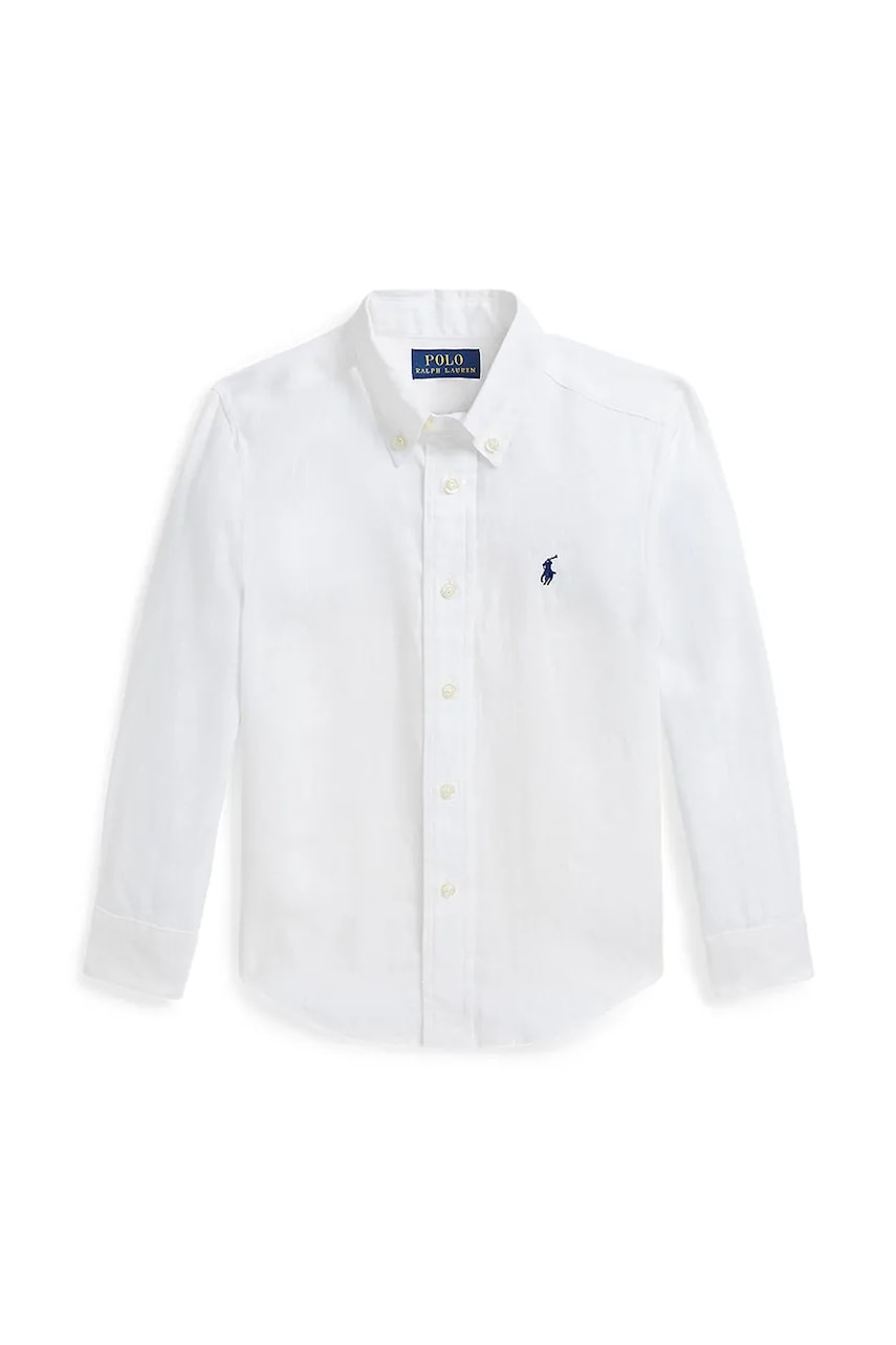 Levně Dětská bavlněná košile Polo Ralph Lauren bílá barva, 322967600003