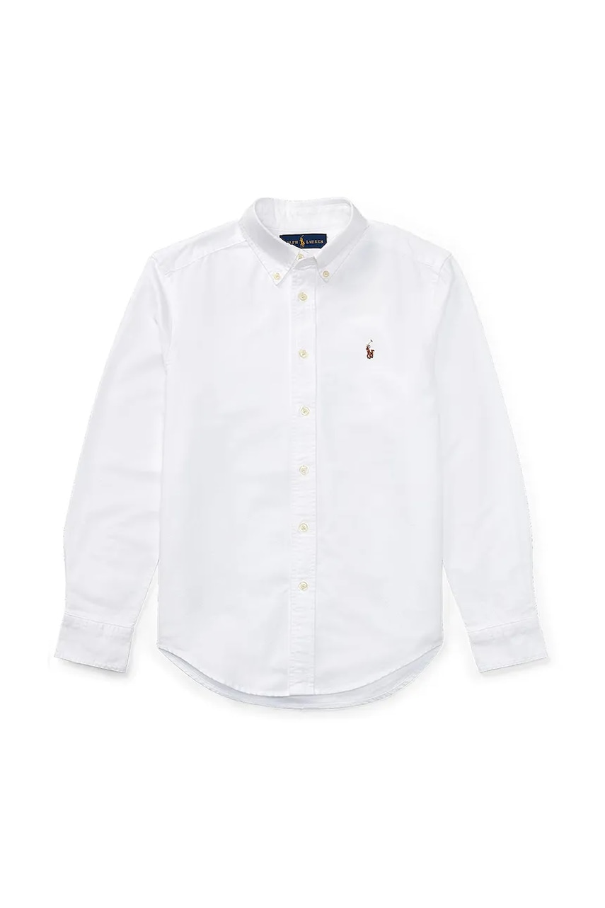 Детская хлопковая рубашка Polo Ralph Lauren цвет белый 323677133001 Детская хлопковая рубашка Polo Ralph Lauren цвет белый 323677133001