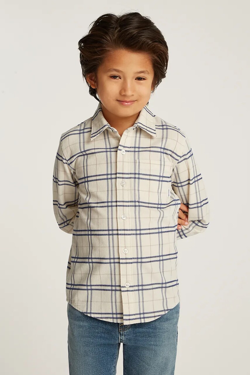 Levně Dětská košile Tommy Hilfiger béžová barva, KB0KB09338