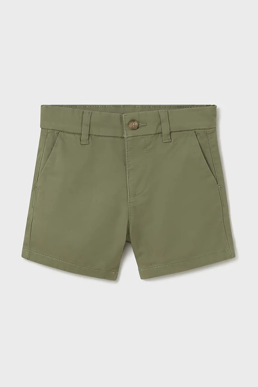 Mayoral pantaloni scurti copii chino basic culoarea verde, 207