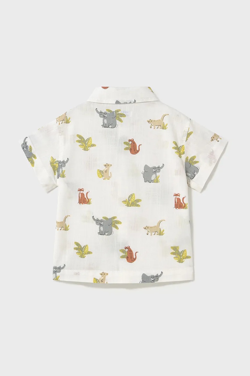 Детская хлопковая рубашка Mayoral цвет белый 1112 Детская хлопковая рубашка Mayoral цвет белый 1112