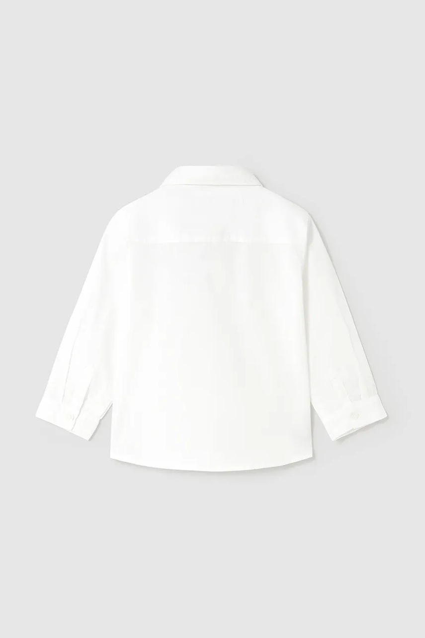 Детская хлопковая рубашка Mayoral цвет белый 1113 Детская хлопковая рубашка Mayoral цвет белый 1113
