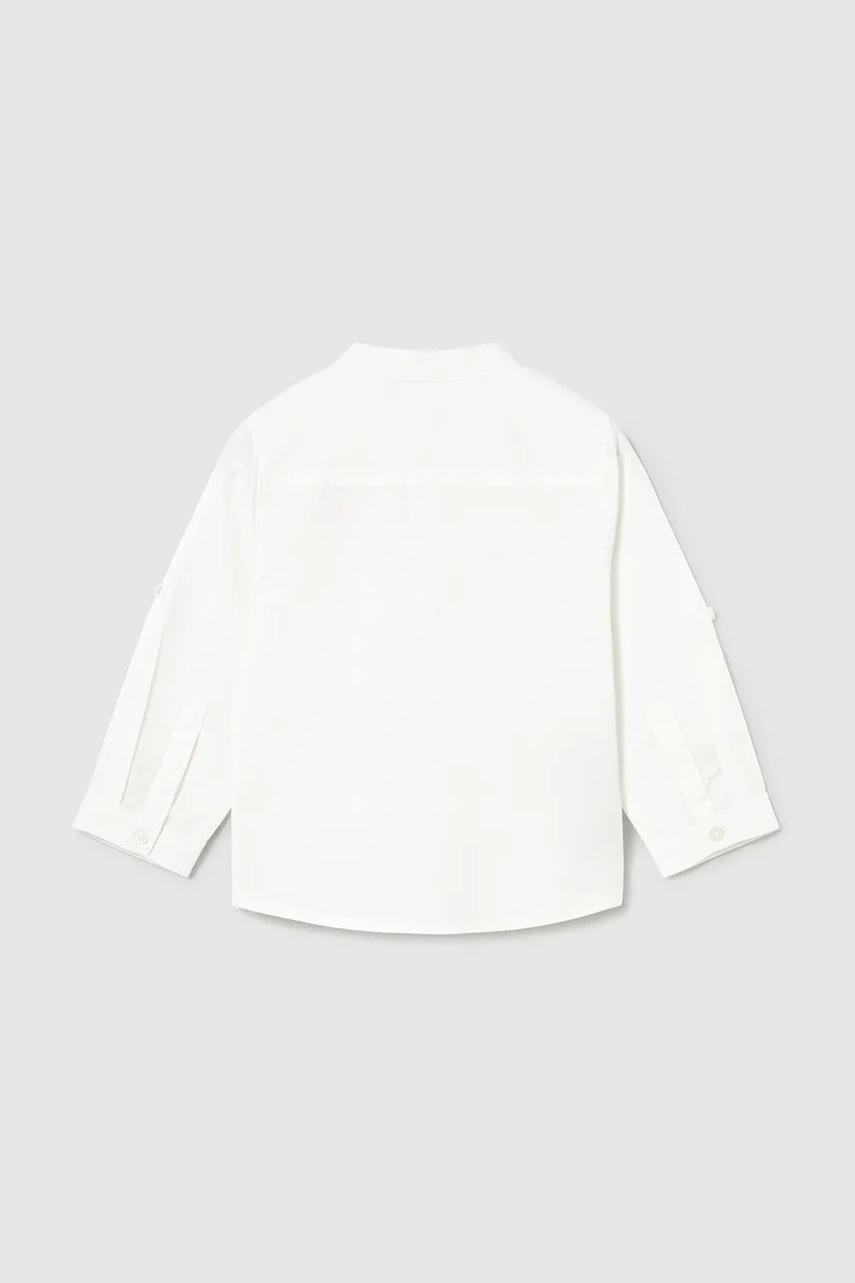 Детская рубашка с примесью льна Mayoral цвет белый 1115 Детская рубашка с примесью льна Mayoral цвет белый 1115