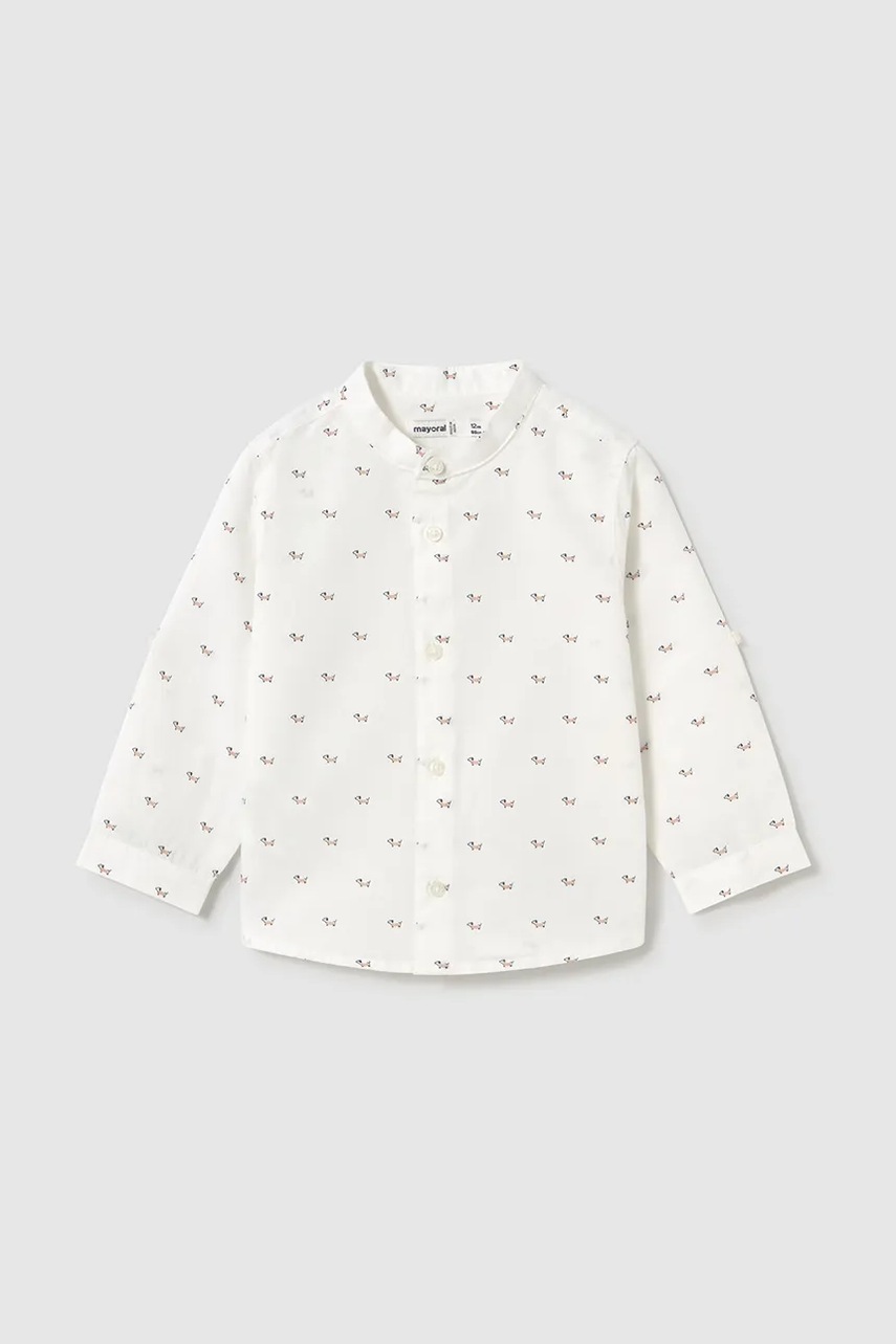 Mayoral cămașă din amestec de in pentru copii culoarea bej, 1115