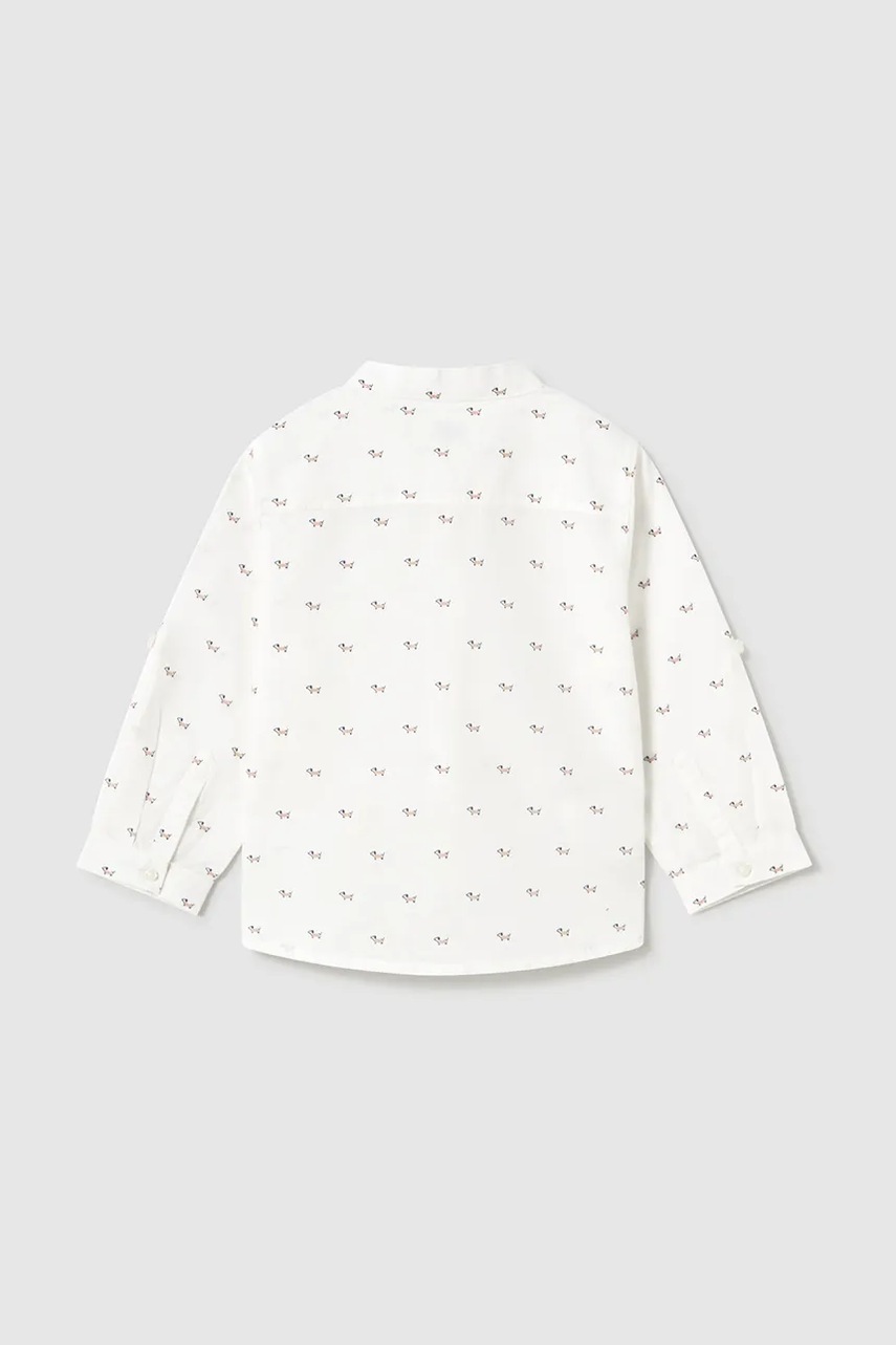 Детская рубашка с примесью льна Mayoral цвет бежевый 1115