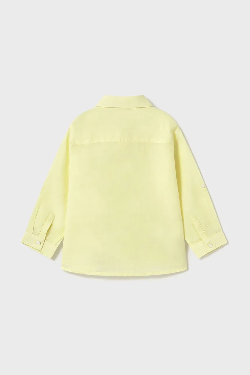 Детская рубашка с примесью льна Mayoral цвет жёлтый 1116