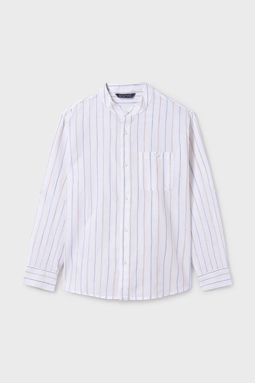 Дитяча бавовняна сорочка Mayoral колір коричневий 6141 Дитяча бавовняна сорочка Mayoral колір коричневий 6141