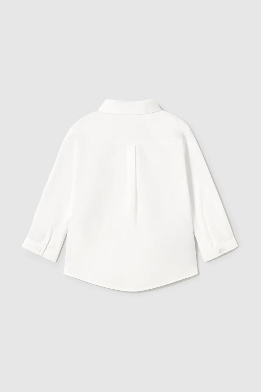 Хлопковая рубашка для младенцев Mayoral Newborn цвет бежевый 1102 Хлопковая рубашка для младенцев Mayoral Newborn цвет бежевый 1102