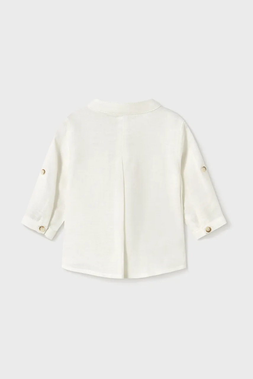 Детская рубашка с примесью льна Mayoral Newborn цвет белый 1103