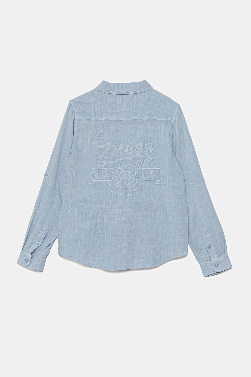 Детская рубашка с примесью льна Guess L5GH00 WFBT0 Детская рубашка с примесью льна Guess L5GH00 WFBT0