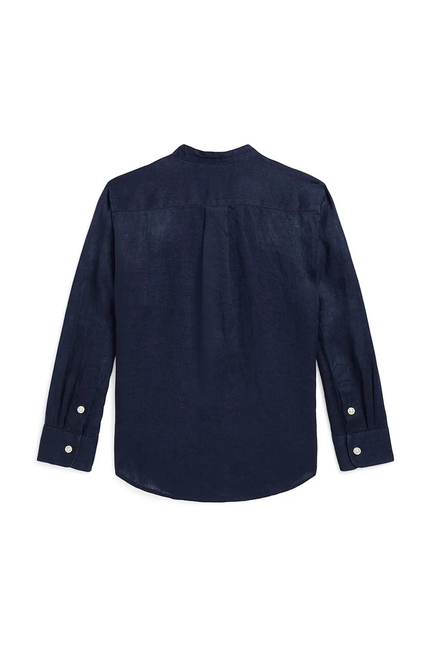 Детская рубашка с примесью льна Polo Ralph Lauren цвет синий 322964592001 Детская рубашка с примесью льна Polo Ralph Lauren цвет синий 322964592001