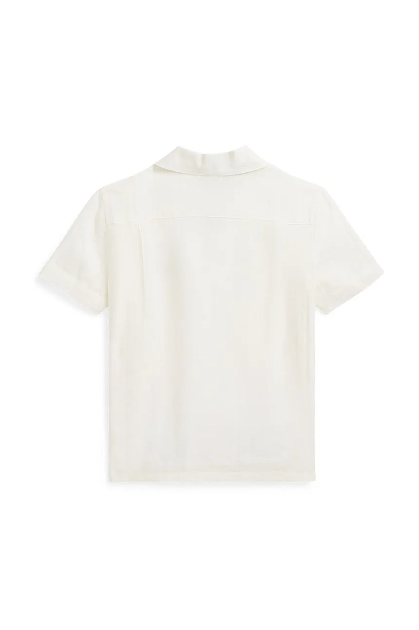 Детская льняная рубашка Polo Ralph Lauren цвет белый 322964585001