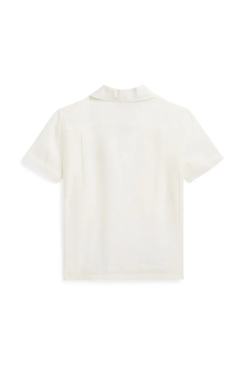 Детская льняная рубашка Polo Ralph Lauren цвет белый 322964585001 Детская льняная рубашка Polo Ralph Lauren цвет белый 322964585001
