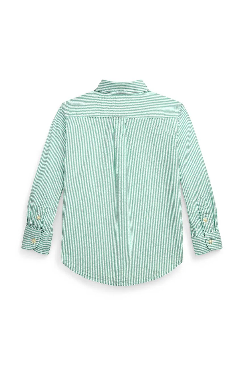 Детская хлопковая рубашка Polo Ralph Lauren цвет зелёный 322964692002
