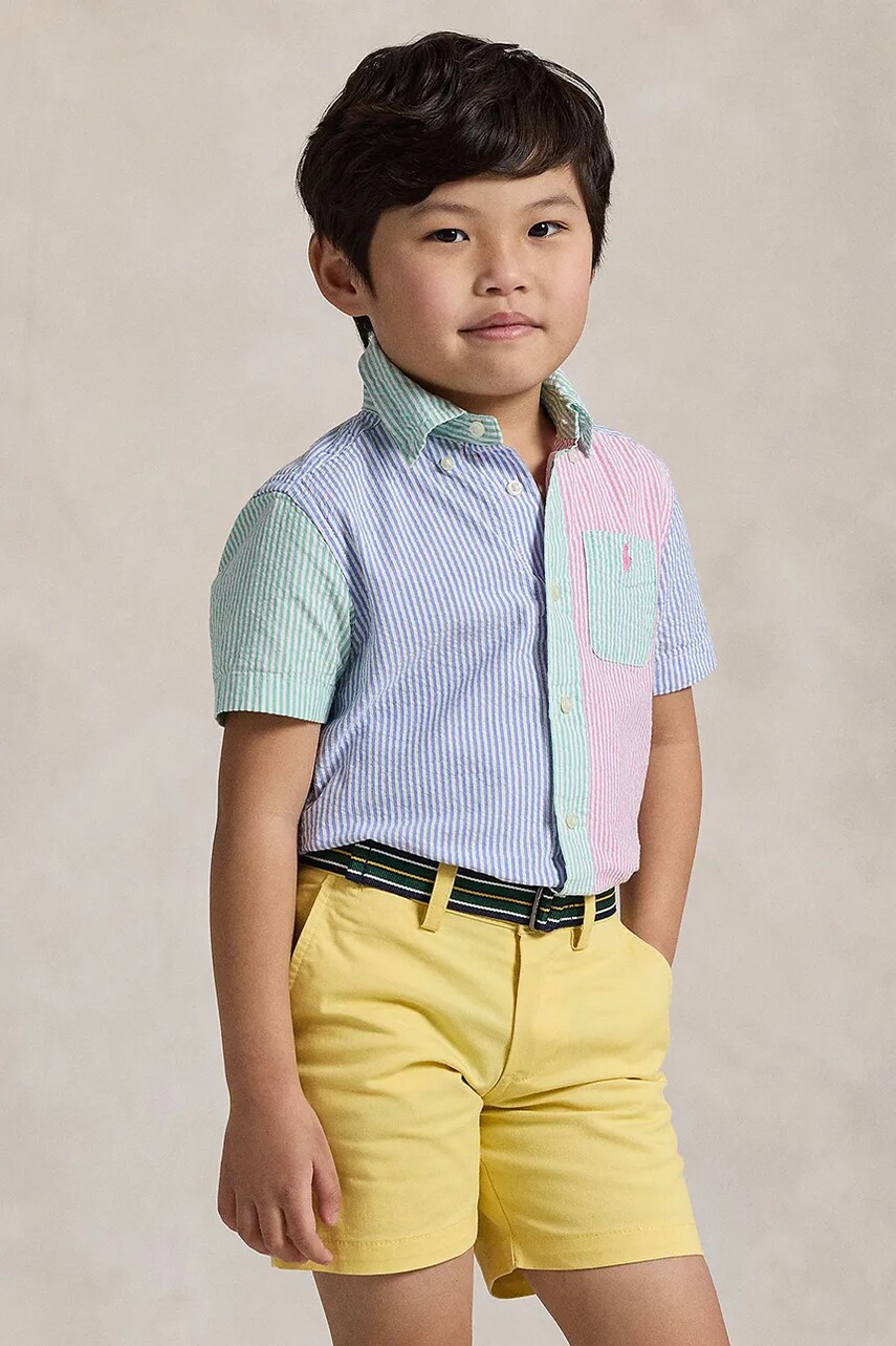 Levně Dětská bavlněná košile Polo Ralph Lauren modrá barva, 322964691001