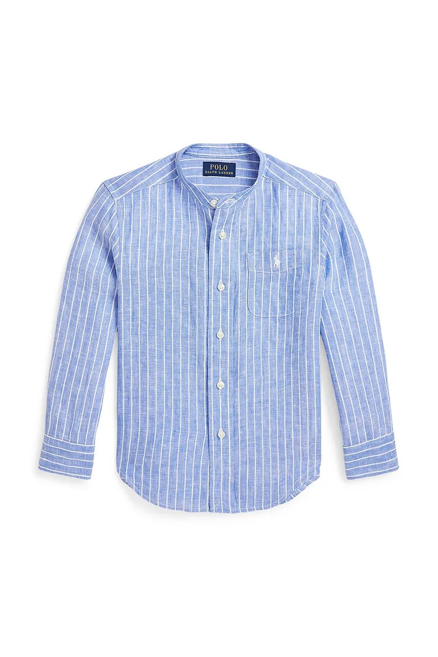 Levně Dětská bavlněná košile Polo Ralph Lauren modrá barva, 322964594001
