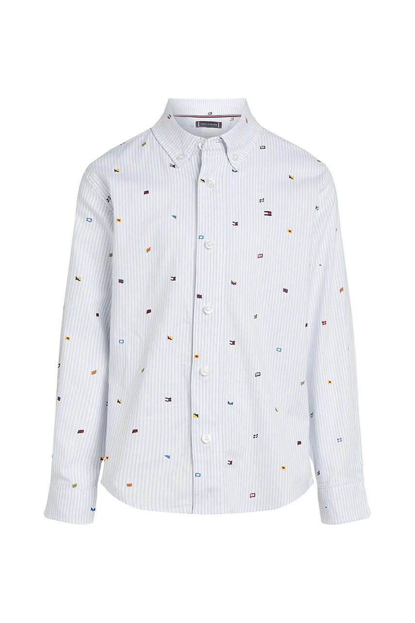 Levně Košile Tommy Hilfiger modrá barva, KB0KB09796