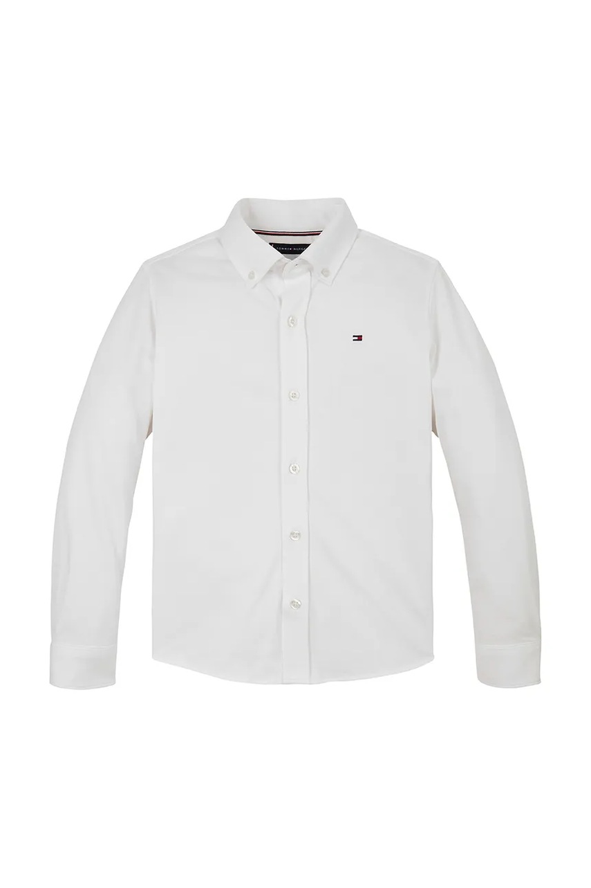 Детская хлопковая рубашка Tommy Hilfiger цвет белый KB0KB09551