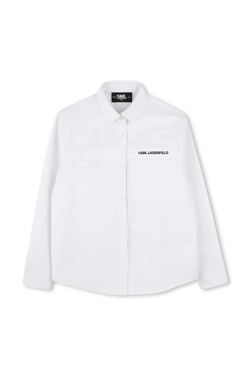 Karl Lagerfeld camasa de bumbac pentru copii culoarea alb, Z30421