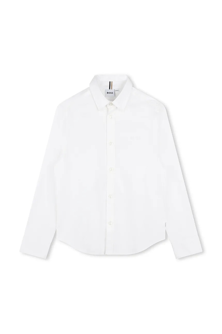 BOSS camasa de bumbac pentru copii culoarea alb, J52009