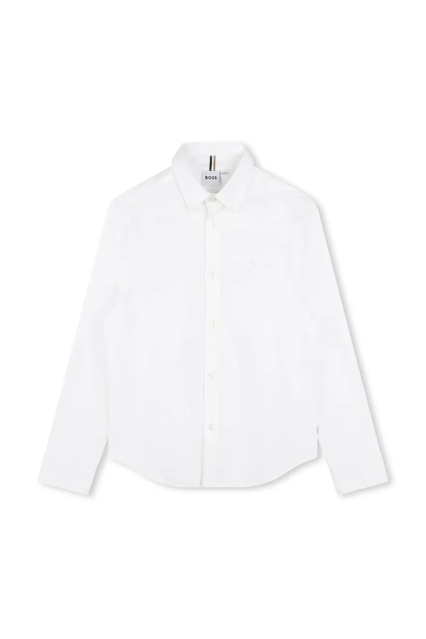 BOSS camasa de bumbac pentru copii culoarea alb, J52009