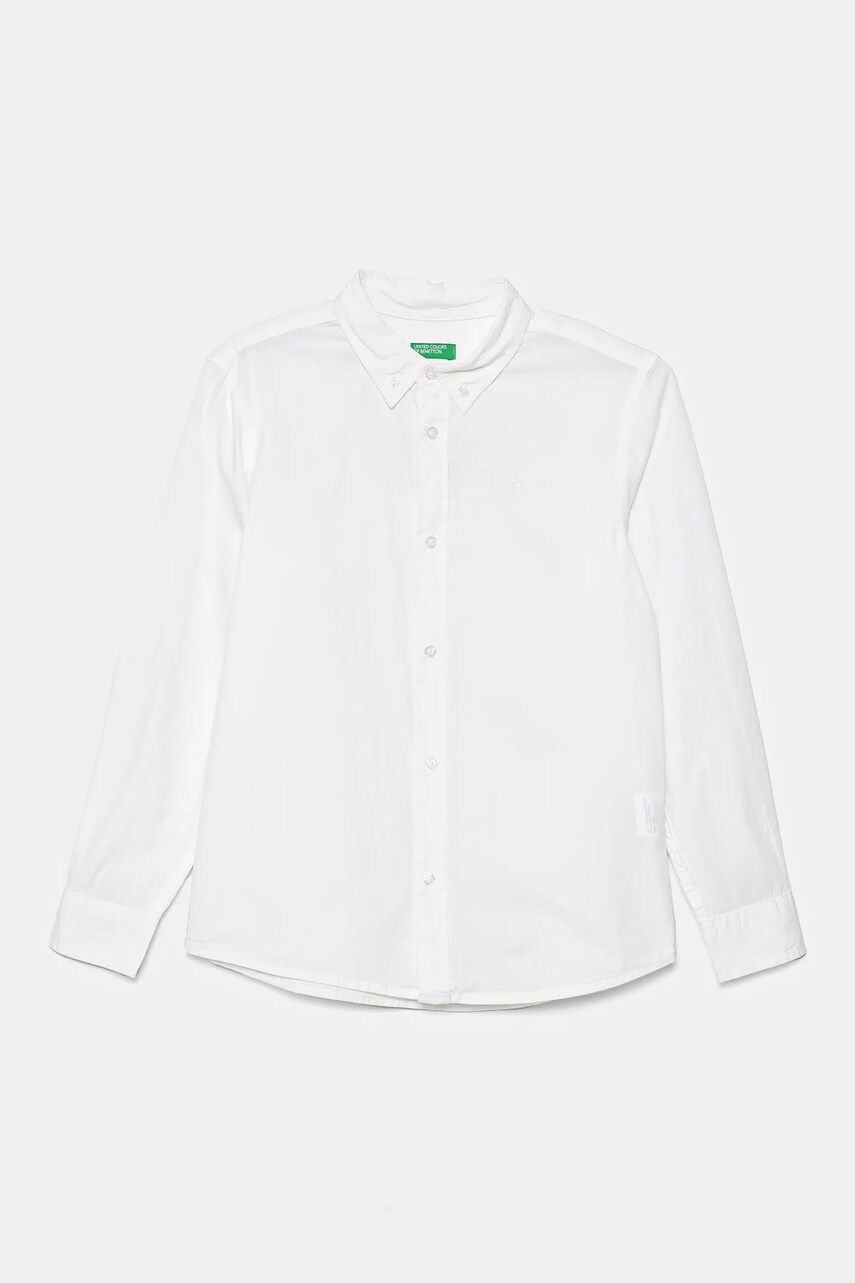 United Colors of Benetton camasa de bumbac pentru copii culoarea alb, 54AZCQ00R