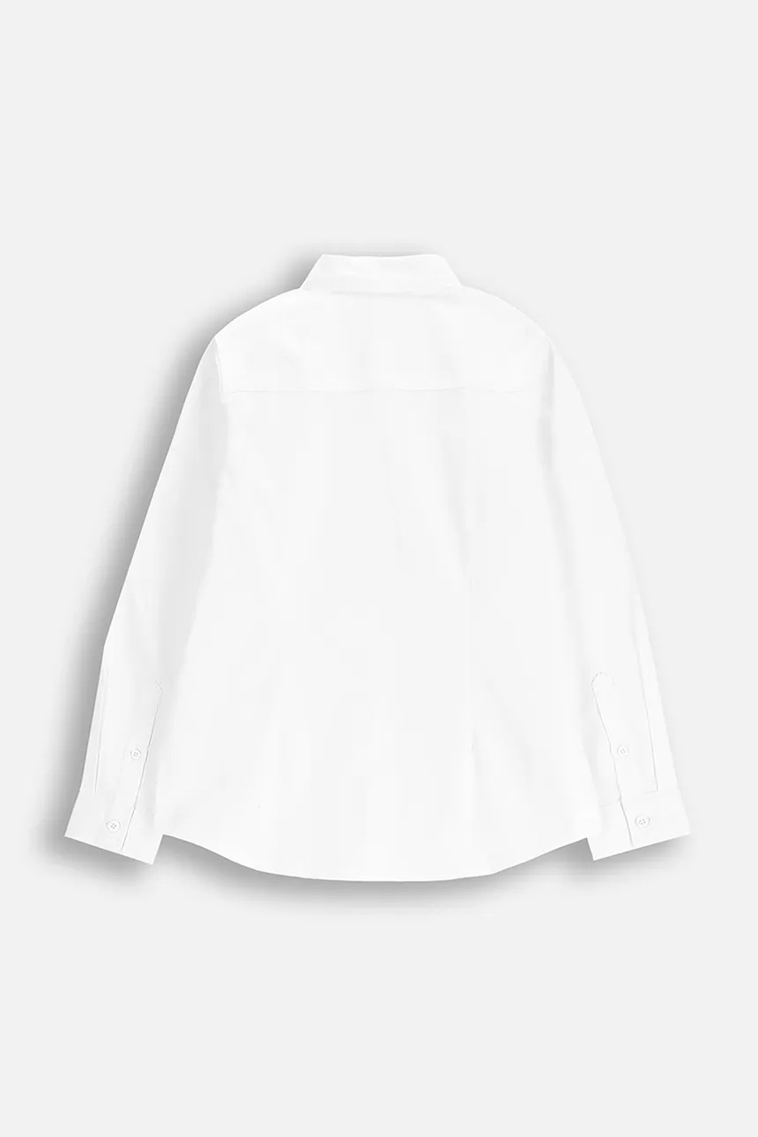 Детская хлопковая рубашка Coccodrillo цвет белый ELEGANT JUNIOR BOY