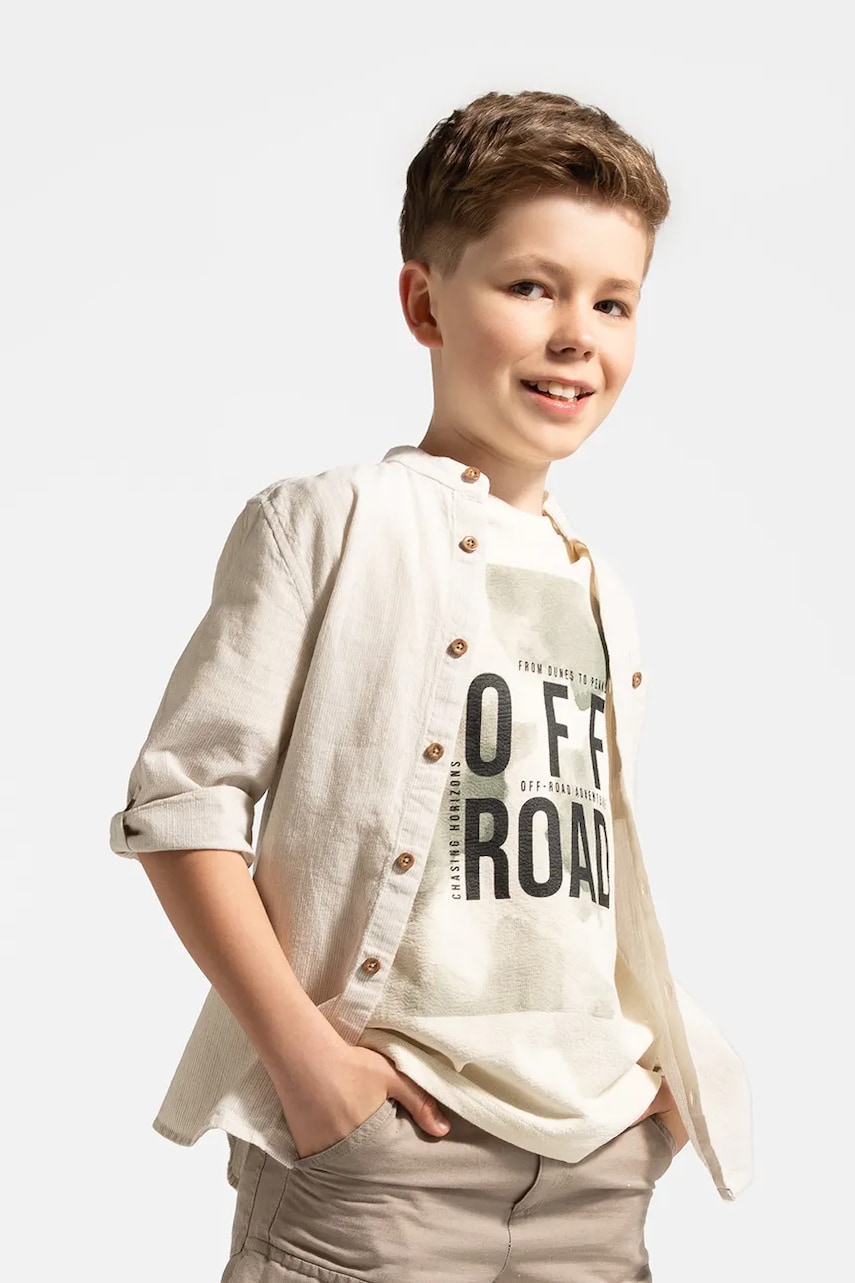 Levně Košile Coccodrillo béžová barva, WILD SAFARI BOY JUNIOR