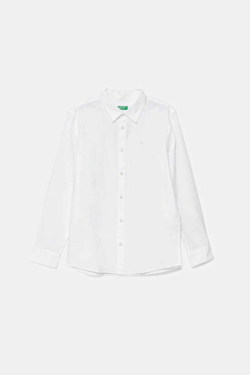 United Colors of Benetton cămașă de bumbac pentru copii culoarea alb, 5DGXCQ00T
