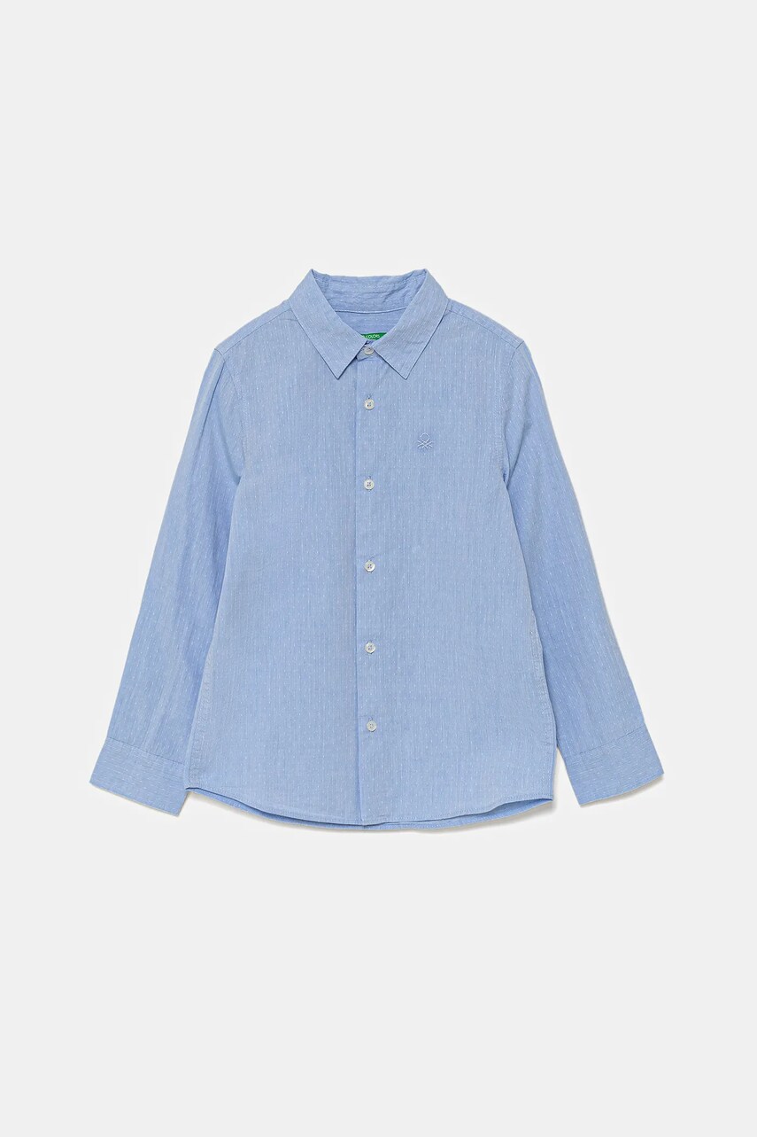 Levně Dětská bavlněná košile United Colors of Benetton modrá barva, 5DGXCQ00T