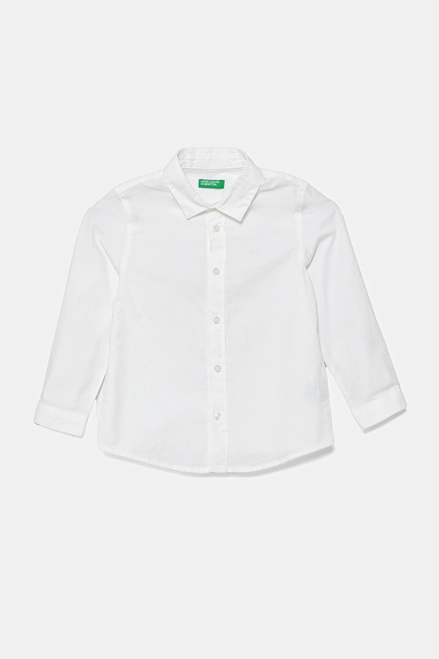 United Colors of Benetton cămașă de bumbac pentru copii culoarea alb, 5DGXGQ00I
