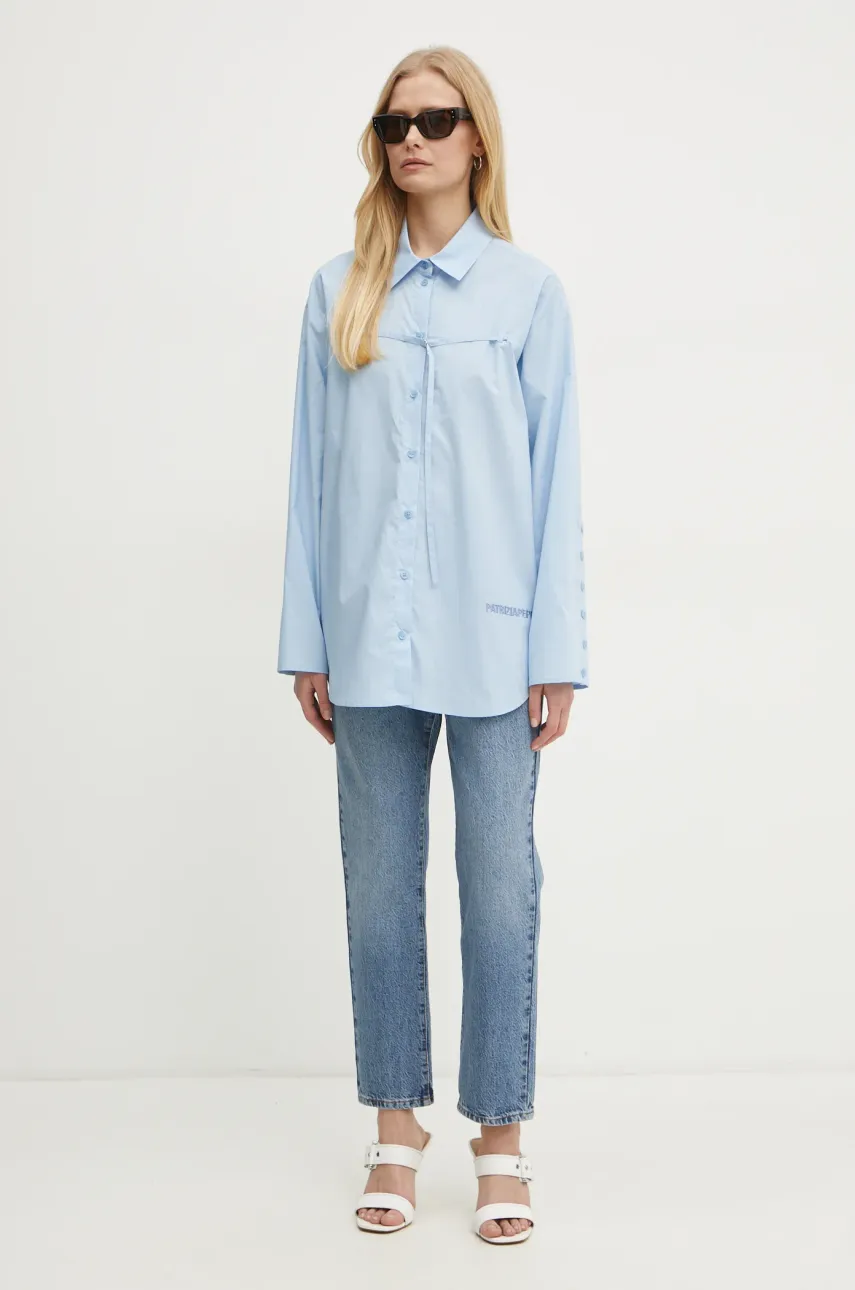 Хлопковая рубашка Patrizia Pepe женская relaxed классический воротник 8C0742 AH74 Хлопковая рубашка Patrizia Pepe женская relaxed классический воротник 8C0742 AH74