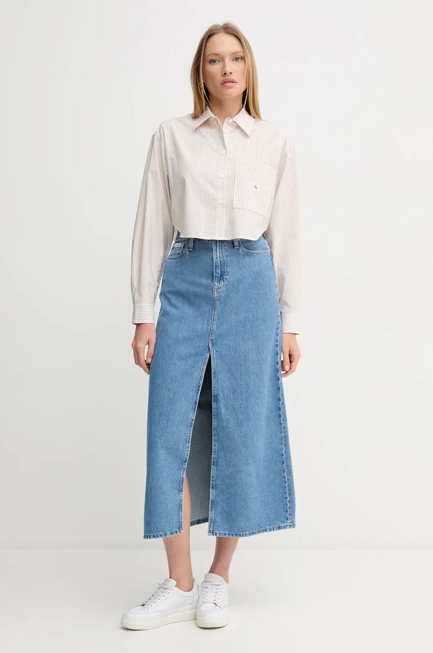 Хлопковая рубашка Calvin Klein Jeans женская цвет розовый relaxed классический воротник J20J225078 Хлопковая рубашка Calvin Klein Jeans женская цвет розовый relaxed классический воротник J20J225078