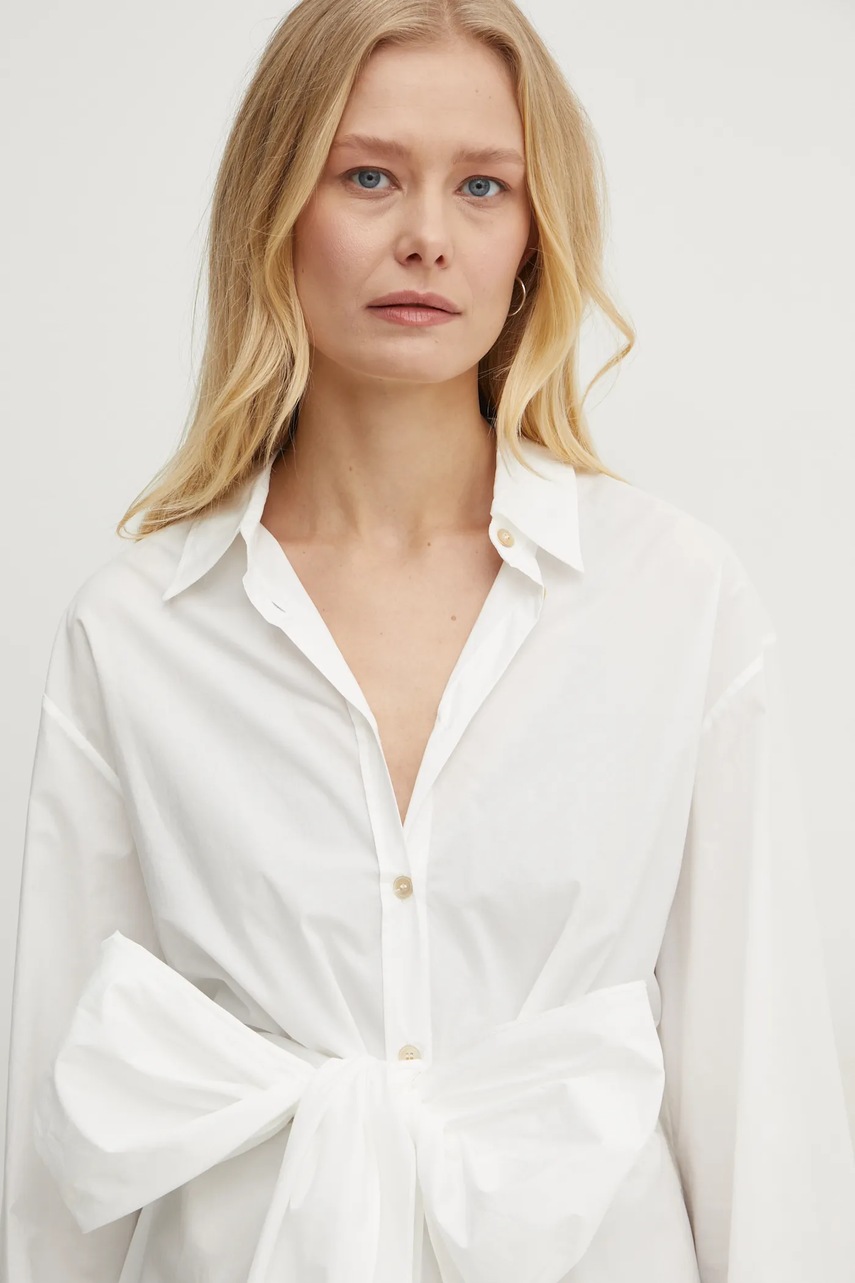 Βαμβακερό πουκάμισο Forte Forte χρώμα: άσπρο, 13616.my shirt φωτογραφία