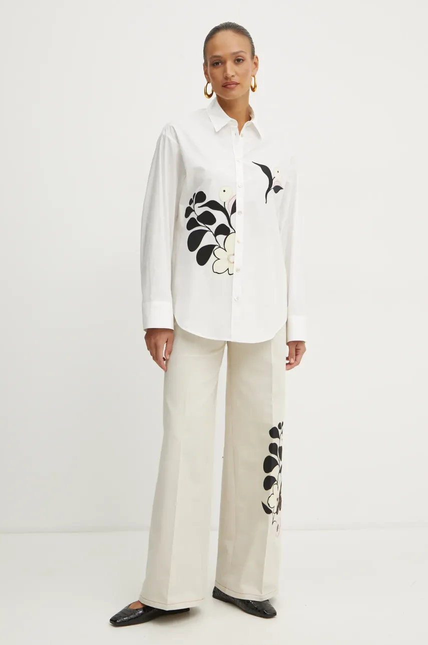 Хлопковая рубашка Forte Forte женская цвет белый relaxed классический воротник 13553.my shirt Хлопковая рубашка Forte Forte женская цвет белый relaxed классический воротник 13553.my shirt
