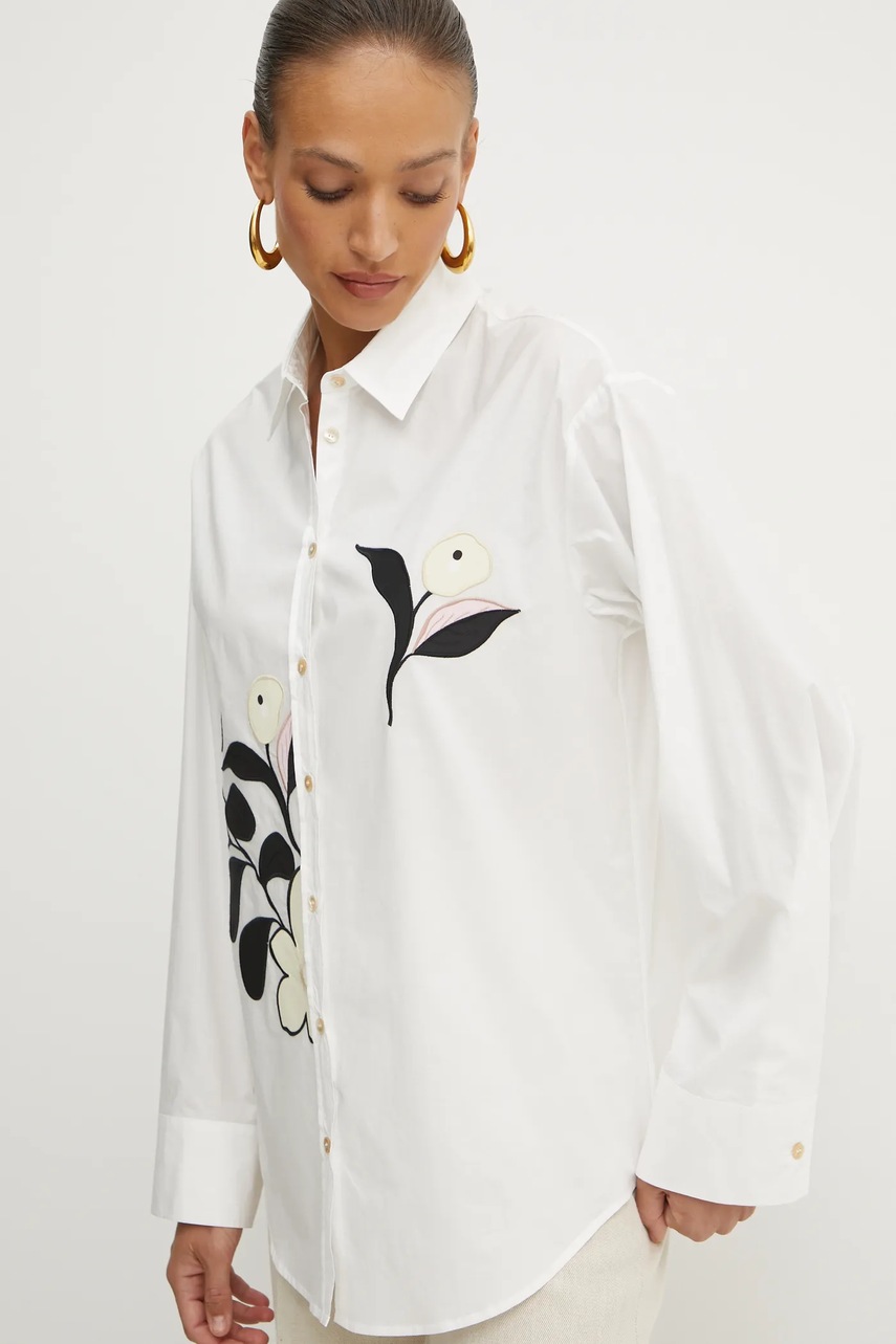 Βαμβακερό πουκάμισο Forte Forte χρώμα: άσπρο, 13553.my shirt φωτογραφία