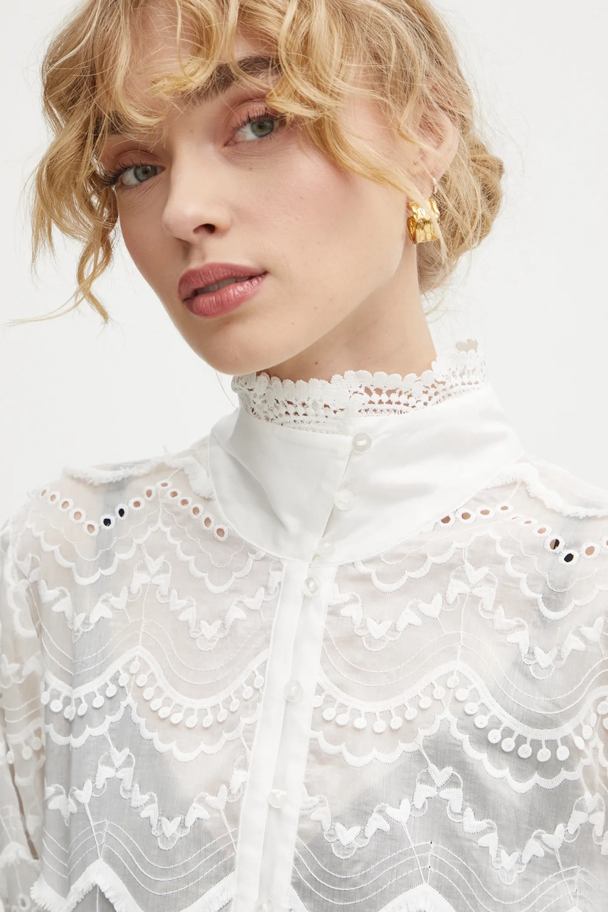 Πουκάμισο Bruuns Bazaar χρώμα: μπεζ, BBW4243 φωτογραφία