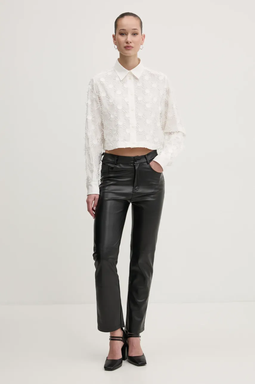 Рубашка MSGM женская цвет бежевый regular классический воротник 3841MDE13.257121 Рубашка MSGM женская цвет бежевый regular классический воротник 3841MDE13.257121
