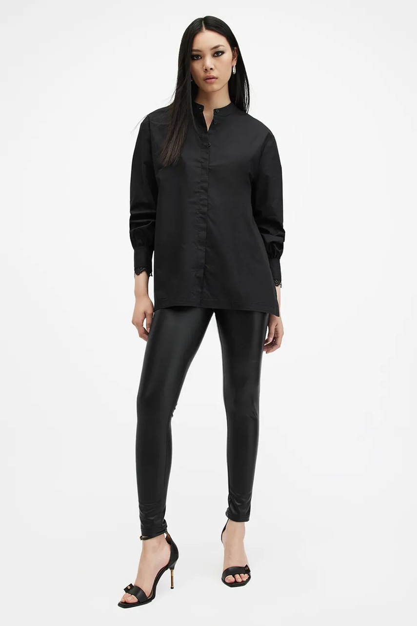 Сорочка AllSaints ETHEL LACE жіноча колір чорний regular зі стійкою W085PB 