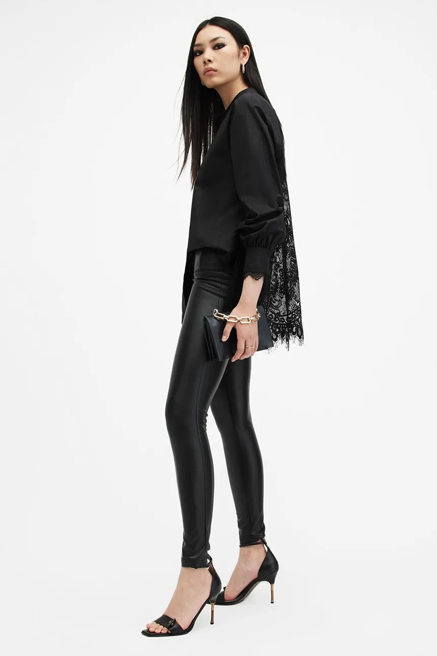 Сорочка AllSaints ETHEL LACE жіноча колір чорний regular зі стійкою W085PB 