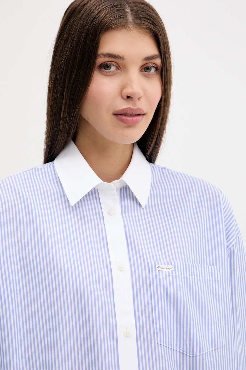 Βαμβακερό πουκάμισο Guess Jeans φωτογραφία