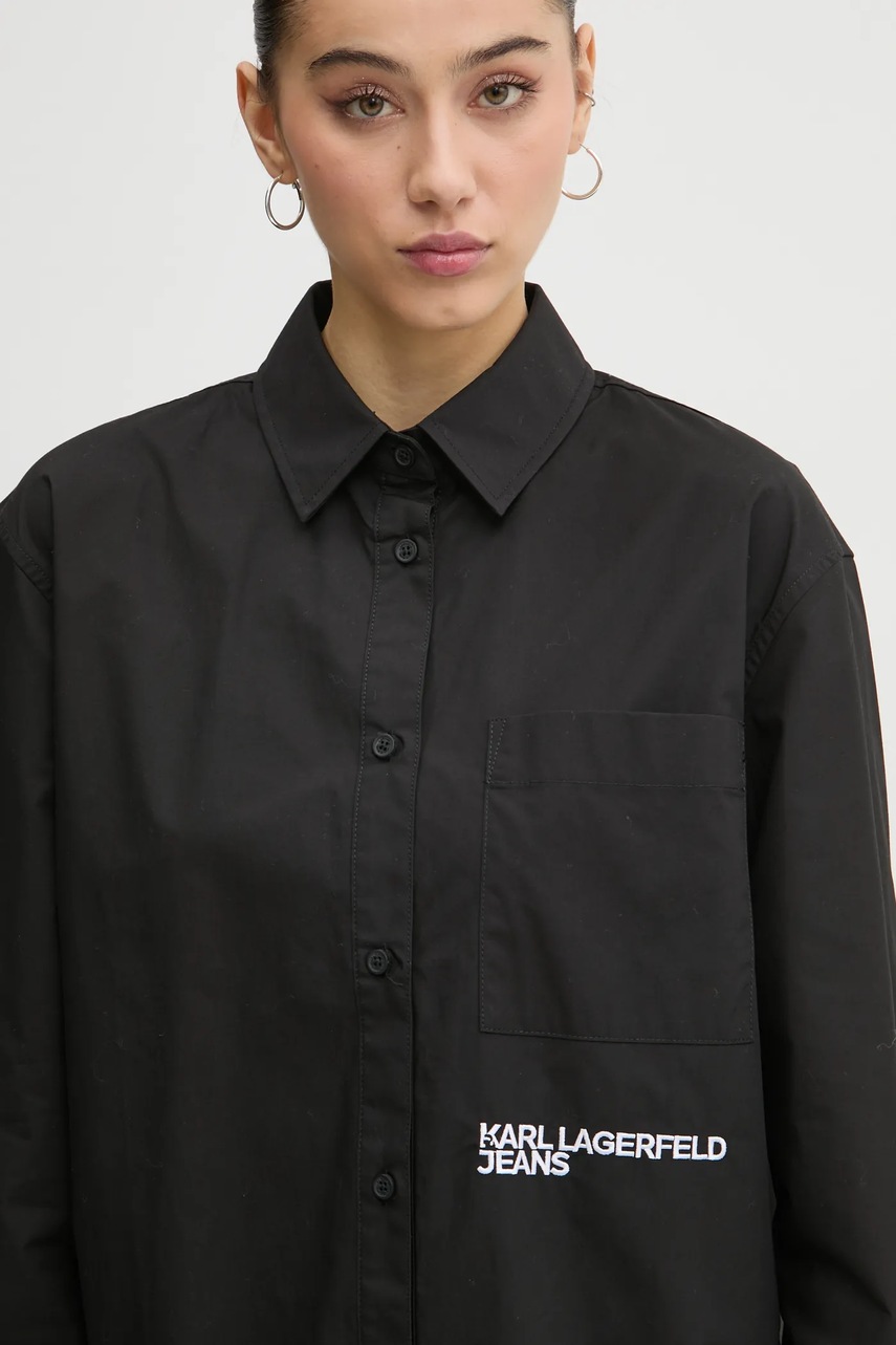 Βαμβακερό πουκάμισο Karl Lagerfeld Jeans φωτογραφία