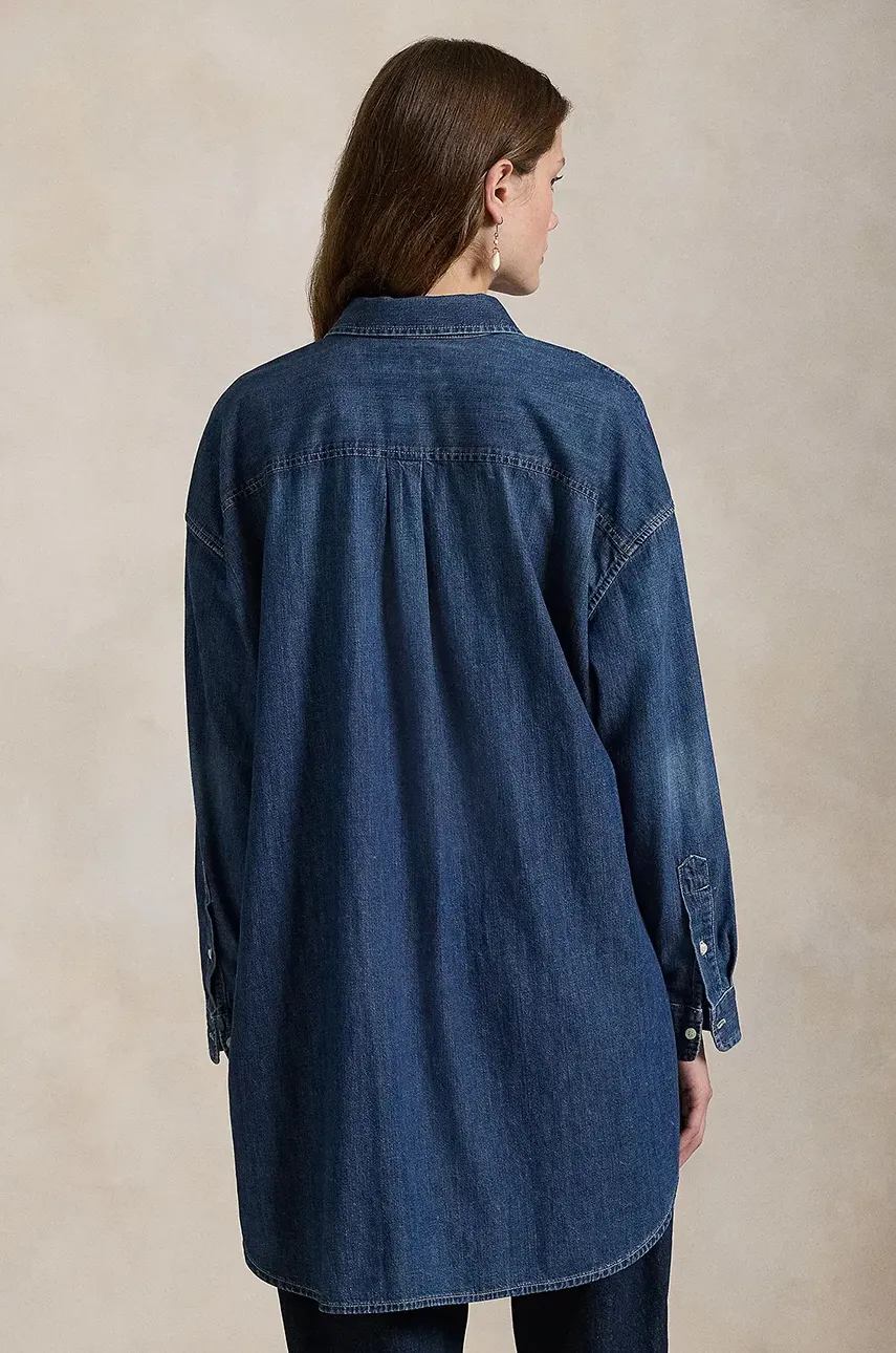 Джинсовая рубашка Polo Ralph Lauren женская relaxed классический воротник 211959035 Джинсовая рубашка Polo Ralph Lauren женская relaxed классический воротник 211959035