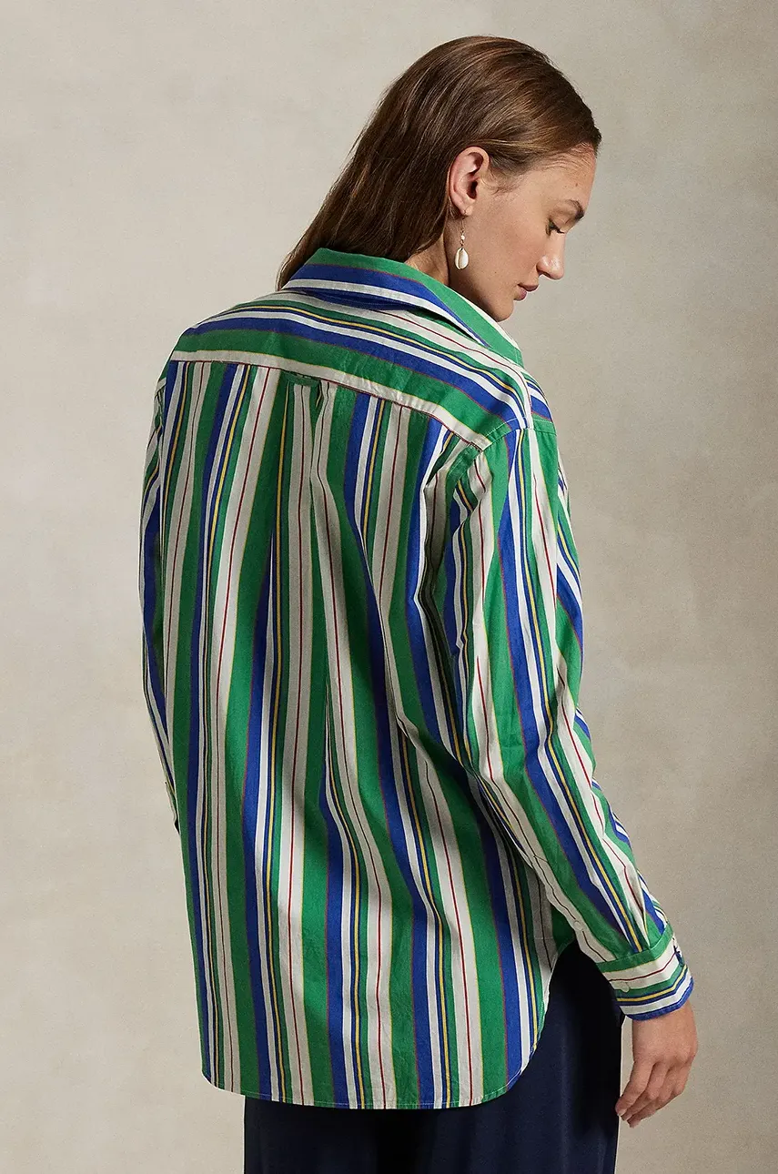 Хлопковая рубашка Polo Ralph Lauren женская relaxed классический воротник 211968218 Хлопковая рубашка Polo Ralph Lauren женская relaxed классический воротник 211968218