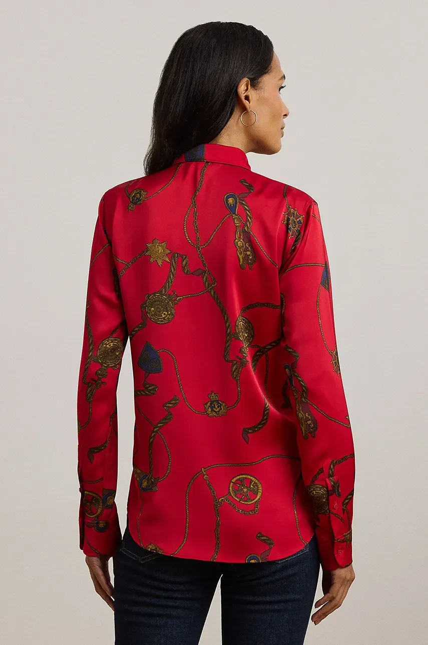 Рубашка Lauren Ralph Lauren женская цвет красный regular классический воротник 200957052 Рубашка Lauren Ralph Lauren женская цвет красный regular классический воротник 200957052