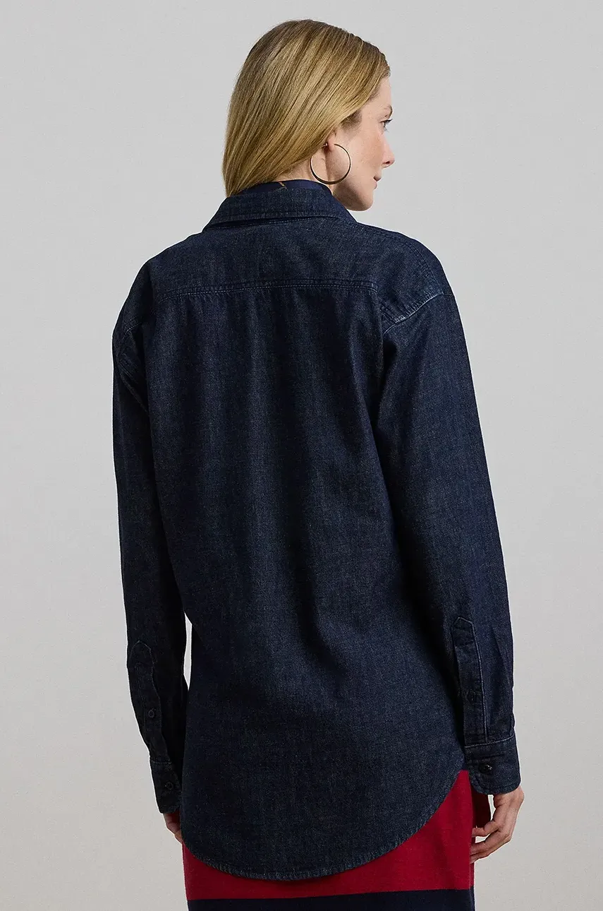 Джинсовая рубашка Lauren Ralph Lauren женская relaxed классический воротник 200957620 Джинсовая рубашка Lauren Ralph Lauren женская relaxed классический воротник 200957620