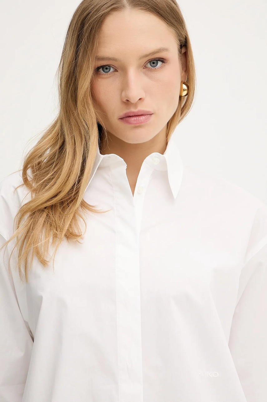 Βαμβακερό πουκάμισο Pinko χρώμα: άσπρο, 102476 A2CR φωτογραφία